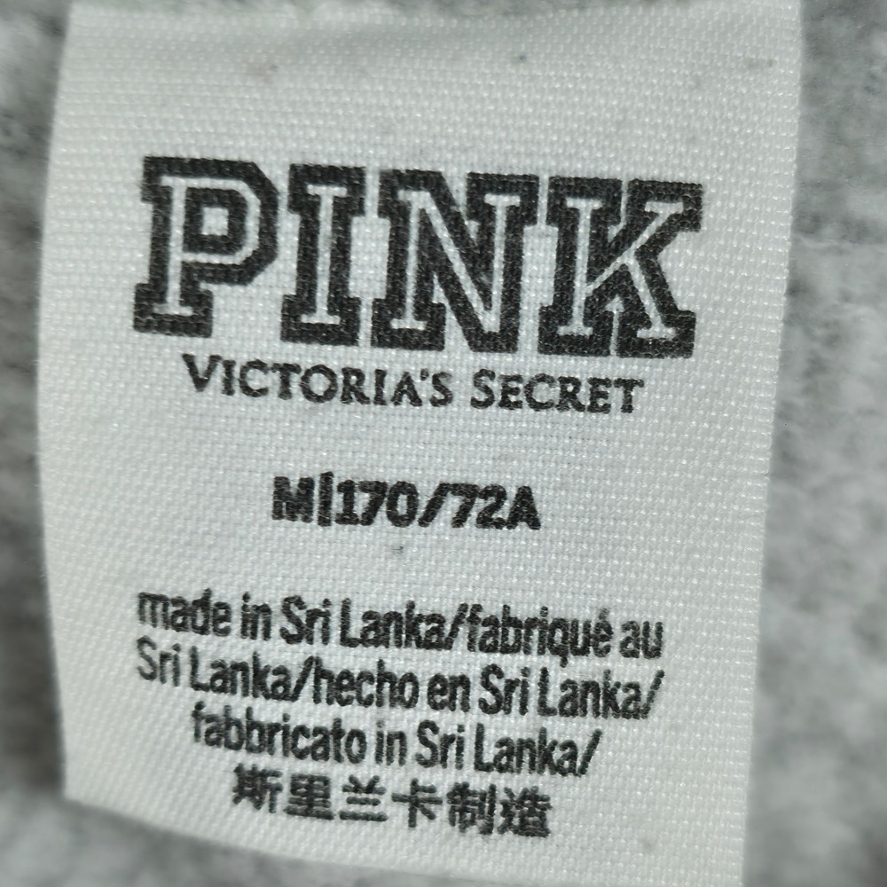 PINK Victoria's Secret Gray Fleece Sweat Shorts Raw Hem Drawstring Pockets M - Picture 4 of 6